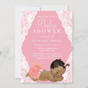 Invitation Baby shower Vintage rose