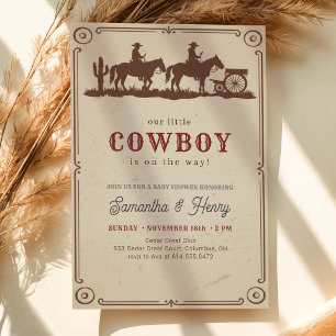 Invitation Baby Shower Vintage Rustique sur le thème du Petit