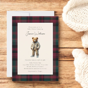 Invitation Baby shower vintage Teddy