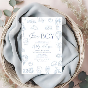 Invitation Baby shower Vintage Toile De Jouy