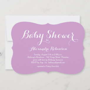 Invitation Baby shower violet fantaisie