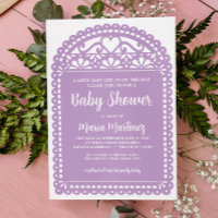 Baby shower violet inspiré par Papel Picado