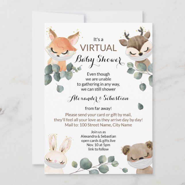 Invitation Baby shower virtuel (Devant)