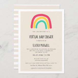 Invitation Baby shower virtuel arc-en-ciel moderne