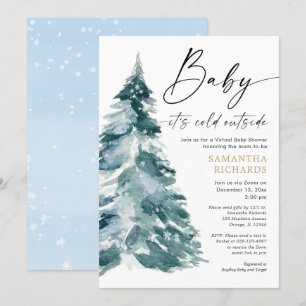 Invitation baby shower virtuel bébé il fait froid dehors garç