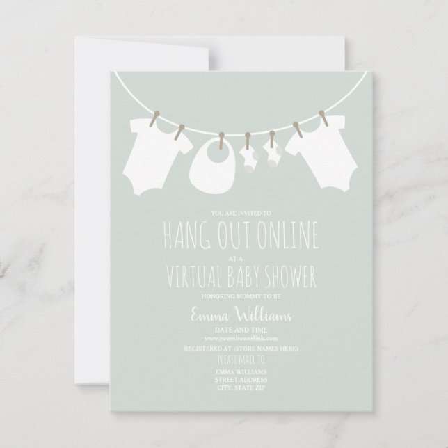 Invitation Baby shower virtuel Blue Boy en ligne (Devant)