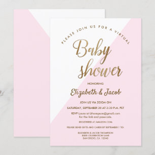 Invitation Baby shower virtuel chic moderne Pink Baby Girl