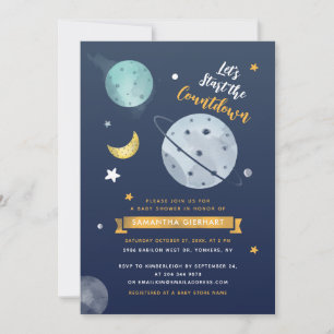 Invitation Baby shower virtuel de compte d'espace extra-atmos