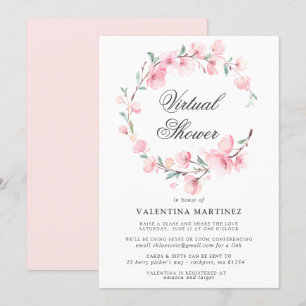 Invitation Baby shower virtuel de la couronne de cerise en fl