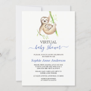 Invitation Baby shower virtuel de l'aquarelle mignonne par co