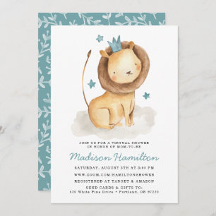 Invitation Baby shower virtuel de Lion doux