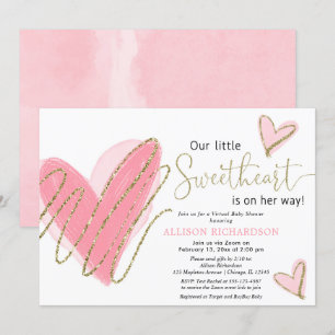 Invitation baby shower virtuel de Little Sweetheart Valentine