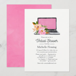 Invitation Baby shower virtuel de printemps Fleurs sauvages d
