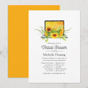 Invitation Baby shower virtuel d'été Sunflowers