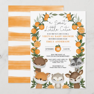 Invitation Baby shower virtuel d'été sur les agrumes d'orange