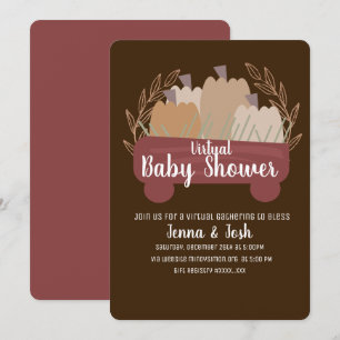Invitation Baby shower virtuel du citrouille de prélèvement d