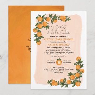 Invitation Baby shower Virtuel Été Orange Citrus frais