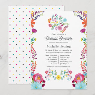 Invitation Baby shower virtuel Floral mexicain Fiesta