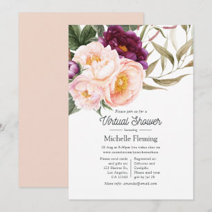 Invitation Baby Shower Virtuel Floral Pastel