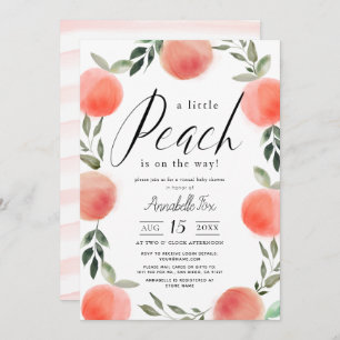 Invitation Baby shower virtuel Little Peach Watercolor