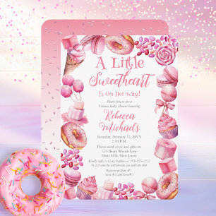 Invitation Baby shower virtuel Little Sweetheart Candy Framew