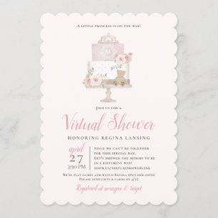 Invitation Baby shower virtuel longue distance Tiara Cake