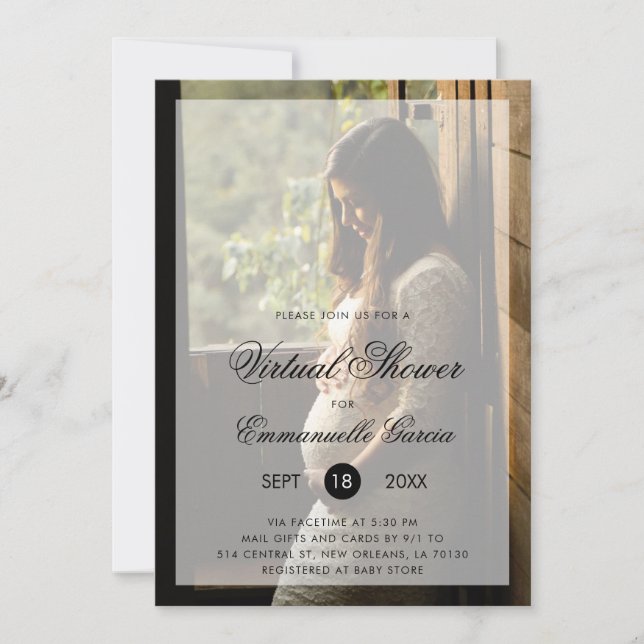 Invitation Baby shower virtuel Neutralité hommes-femmes Photo (Devant)