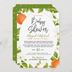 Invitation Baby shower Virtuel Neutre Les Sexes Des Oranges D