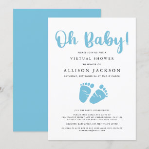 Invitation Baby shower virtuel Oh Baby Boy Pieds de bébé si