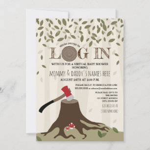 Invitation Baby shower Virtuel Par Courrier Connexion Woodlan