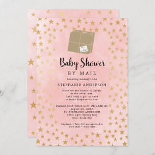 Invitation Baby shower virtuel Rose Gold Star Girl