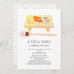 Invitation Baby shower virtuel Sushi Kawaii