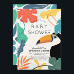 Invitation Baby shower virtuel Toucan Tropical Leaf<br><div class="desc">Cette mignonne invitation de baby shower virtuel/zoom/en ligne sans sexe présente un arrière - plan blanc avec des feuilles tropicaux toucanes et colorés. L'envers est composé d'un arrière - plan blanc avec des motifs de feuilles vertes. Personnalisez-vous pour vos besoins. Vous pouvez trouver d'autres produits correspondants dans mon magasin.</div>