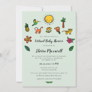 Invitation Baby shower virtuel tropical