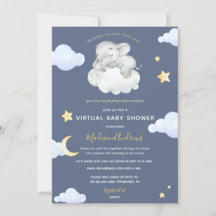 Invitation Baby shower virtuel Twinkle Little Star Elephant