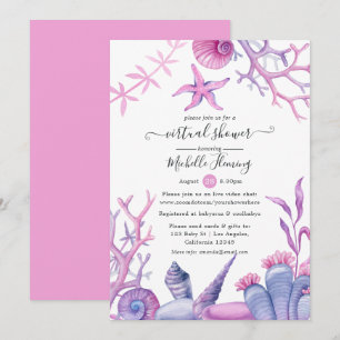 Invitation Baby shower virtuel Watercolor Ocean Life