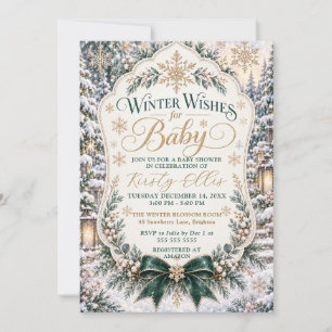 Invitation Baby Shower Vœux d'Hiver
