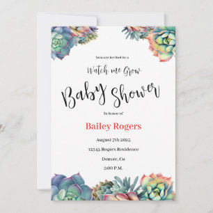Invitation Baby shower "Watch Me Grow"