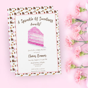 Invitation Baby shower Watercolor Pink Cake & Desserts