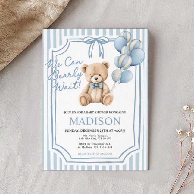 Invitation Baby Shower We Can Bearly Wait (Créateur téléchargé)