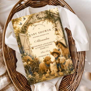 Invitation Baby Shower Western Bohème Garçon Classique