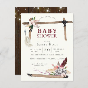 Invitation Baby shower Western Boho Style2