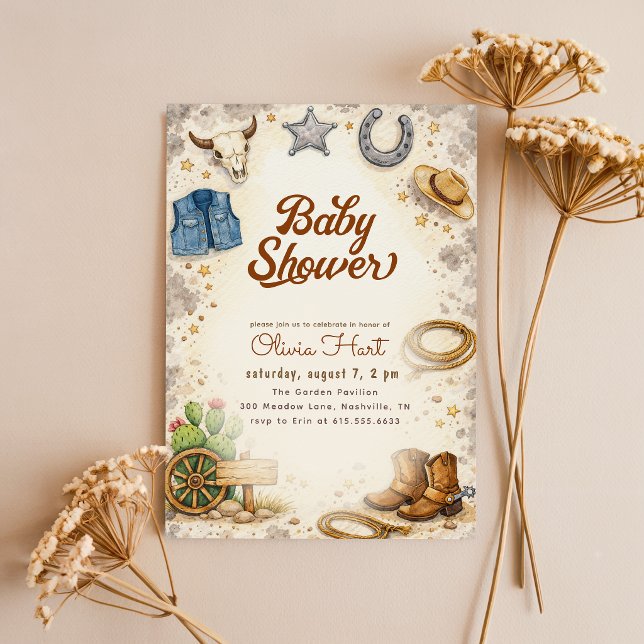 Invitation Baby Shower Western Cowboy (Créateur téléchargé)