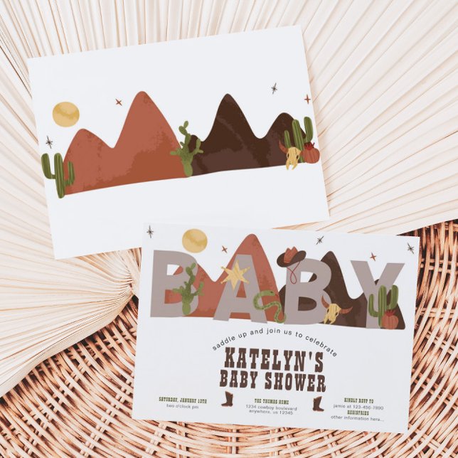 Invitation Baby shower Western Cowboy Boy (Créateur téléchargé)