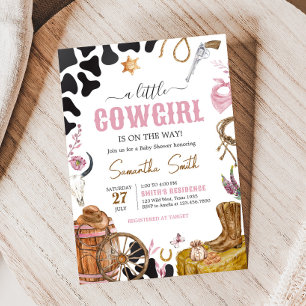 Invitation Baby shower Western Cowgirl