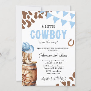 Invitation Baby shower Western pour garçon personnel