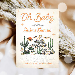 Invitation Baby shower Western Vintage Desert