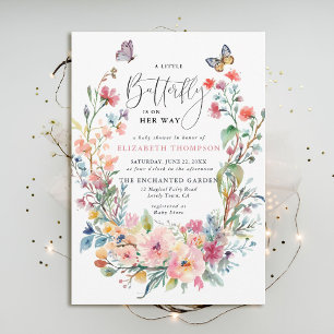 Invitation Baby shower Whimsical des petits Fleurs sauvages p