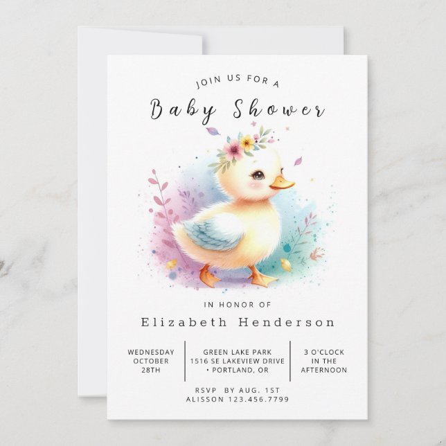 Invitation Baby shower Whimsical Editable (Devant)
