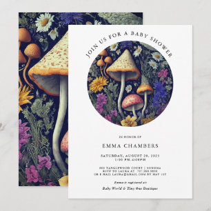 Invitation Baby shower Whimsical Enchanted De Champignons De 